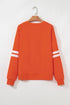 Varsity Double Stripe Drop Shoulder Oversized Crewneck Sweatshirt